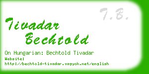 tivadar bechtold business card